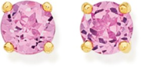 9ct-Gold-Created-Pink-Sapphire-Stud-Earrings on sale