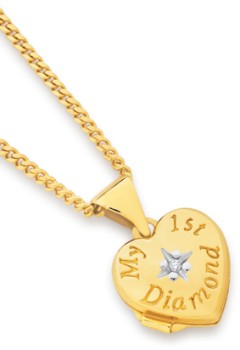 9ct-Gold-My-First-Diamond-Heart-Locket on sale