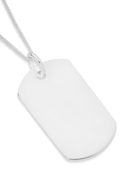 Sterling-Silver-Plain-Dogtag-Mens-Pendant on sale