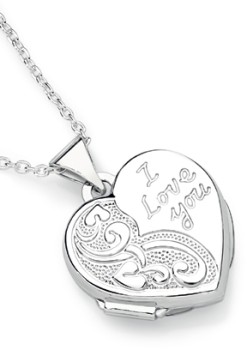 Sterling+Silver+I+Love+You+%26amp%3B+Scroll+Heart+Locket+Pendant