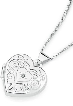 Sterling+Silver+Cubic+Zirconia+Locket