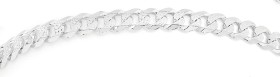Sterling+Silver+19cm+Dia-cut+Curb+Bracelet
