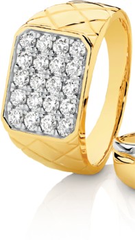 9ct+Gold+1+Carat+Lab+Grown+Diamond+Men%26%23039%3Bs+Ring
