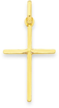9ct+Gold+Diamond-Cut+Cross+Pendant