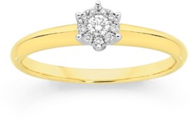 9ct-Gold-Diamond-Cluster-Ring on sale