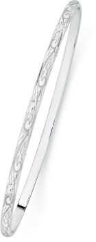 Sterling+Silver+Domed+Solid+3x65mm+Engraved+Bangle