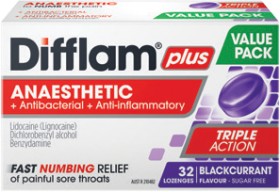 Difflam+Plus+Anaesthetic+Blackcurrant+Flavour+Value+Pack+32+Lozenges