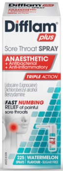 Difflam+Plus+Anaesthetic+Sore+Throat+Spray+Watermelon+Flavour+30mL