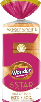 Wonder+Bread+5+Star+680-700g+Selected+Varieties