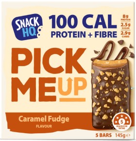 NEW+Snack+HQ+Pick+Me+Up+Protein+Bars+Caramel+Fudge+5X29g