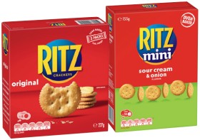 Ritz+Crackers+155%E2%80%91250g+or+Olina%26rsquo%3Bs+Wafer+Crackers+100g+Selected+Varieties