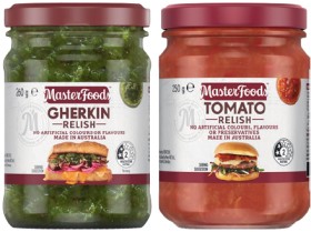 MasterFoods+Relish+250%E2%80%91260g+or+Chutney+250g+Selected+Varieties
