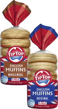 Tip-Top-English-Muffins-6-Pack-360g-400g on sale