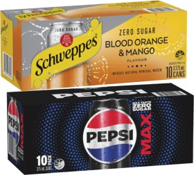 Pepsi+or+Solo+Soft+Drink+or+Schweppes+Sparkling+Water+10x375mL