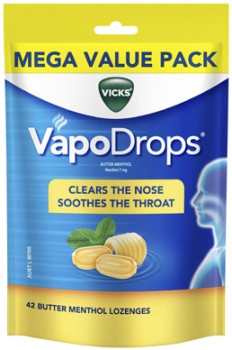 Vicks+VapoDrops+Butter+Menthol+Lozenges+42+Pack%5E
