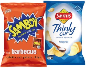 Smith%26rsquo%3Bs+Thinly+Cut+Chips%2C+French+Fries+175g+or+Samboy+Chips+150%E2%80%91175g+Selected+Varieties