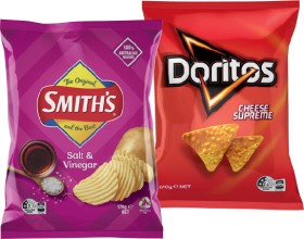 Smith%26rsquo%3Bs+Crinkle+Cut+Chips+150%E2%80%91170g+or+Doritos+Corn+Chips+110%E2%80%91170g+Selected+Varieties