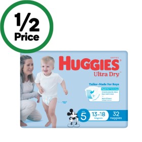 Huggies-Bulk-Nappies-Pk-32-54 on sale
