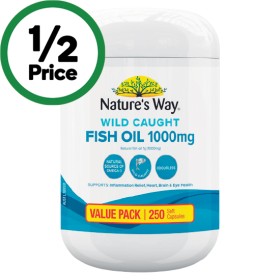 Natures-Way-Wild-Caught-Fish-Oil-1000mg-Capsules-Pk-250 on sale