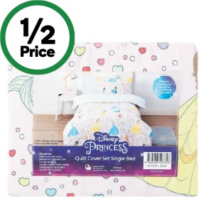 Licensed-Quilt-Cover-Set-Single-Bed-Disney-Princess-or-Marvel-Spiderman on sale