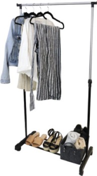 Chrome+Finish+Single+Clothes+Rack