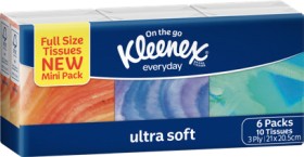 Kleenex-Ultra-Soft-Facial-Tissues-Pocket-Pack-6-Pack on sale