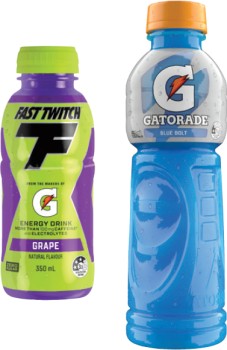 Gatorade+600mL+or+Gatorade+Fast+Twitch+350mL+Selected+Varieties