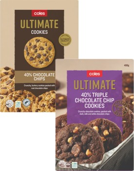 Coles-Ultimate-40-Chocolate-Chip-Cookies-400g on sale