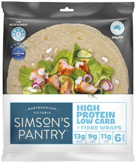 Simsons-Pantry-Low-Carb-Wraps-6-Pack-420g on sale