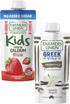Farmers+Union+Greek+Style+or+Kids+No+Added+Sugar+Yogurt+Pouch+130g