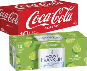 Coca-Cola%2C+Fanta+or+Sprite+Soft+Drink+or+Mt+Franklin+Sparkling+Water+10x375mL