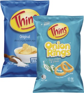 Thins+Potato+Chips+150g-175g+or+Onion+Rings+85g