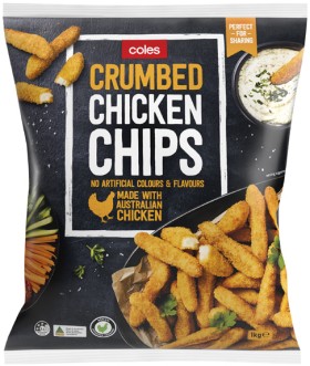 NEW+Coles+Frozen+Crumbed+Chicken+Chips+1kg