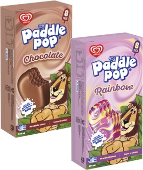 Streets-Rainbow-or-Chocolate-Paddle-Pop-Sticks-8-Pack-544mL on sale