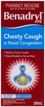 Benadryl-PE-Chesty-Cough-Nasal-Congestion-Cough-Liquid-200mL on sale