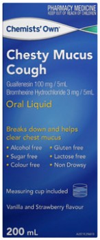 Chemists-Own-Chesty-Mucus-Cough-Oral-Liquid-200mL on sale