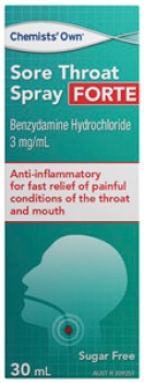 Chemists-Own-Sore-Throat-Spray-Forte-30mL on sale
