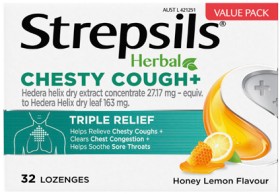 Strepsils-Herbal-Chesty-Cough-Honey-Lemon-Flavour-32-Lozenges on sale