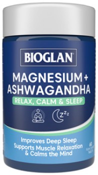 Bioglan-Magnesium-Ashwagandha-Relax-Calm-Sleep-60-Tablets on sale