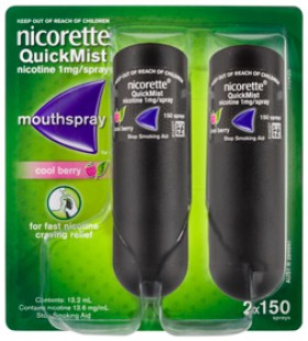 Nicorette-QuickMist-Mouthspray-Cool-Berry-2-x-150-Sprays on sale