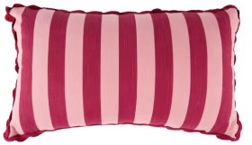 Stripe-Ric-Rac-Cushion-Red-and-Pink on sale