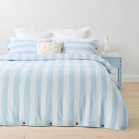 Stripe+Linen+Cotton+Quilt+Cover+Set+-+Queen+Bed%2C+Blue