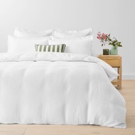 Muslin+Cotton+Quilt+Cover+Set+-+Queen+Bed%2C+White