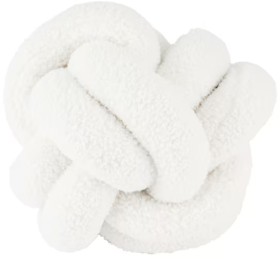 Knot+Boucle+Cushion+-+White