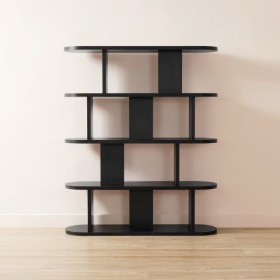 5+Tier+Lozenge+Bookshelf+-+Black