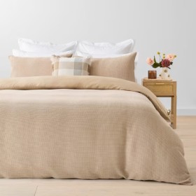 Waffle+Micro+Cotton+Quilt+Cover+Set+-+Double+Bed%2C+Lark