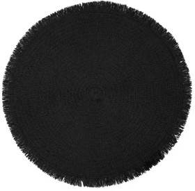 Black+Round+Fringe+Placemat