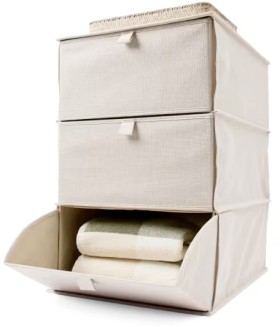 Linen-Look-3-Tier-Storage-Unit-Beige on sale