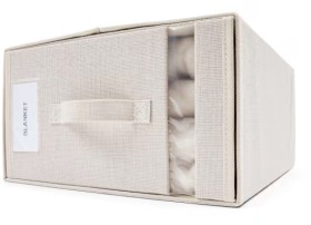 Linen-Look-Large-Bed-Linen-Box-Beige on sale