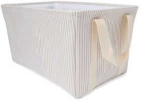 Rectangle-Stripe-Basket-Beige on sale